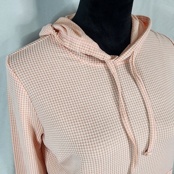 New w/tags! WEATHERPROOF‎ VINTAGE Size Small Lightweight Gingham Check Hoodie - Picture 4 of 11